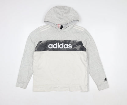 Girls UK Size 14 Years adidas Grey Pullover Hoodie