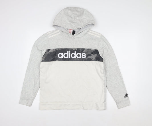 Girls UK Size 14 Years adidas Grey Pullover Hoodie