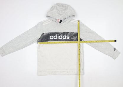 Girls UK Size 14 Years adidas Grey Pullover Hoodie