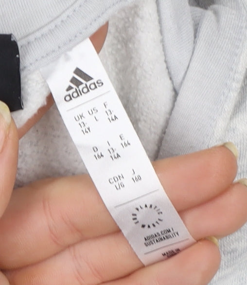 Girls UK Size 14 Years adidas Grey Pullover Hoodie