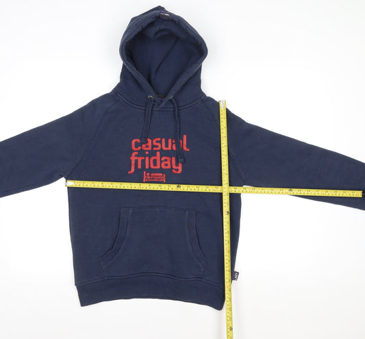 Mens UK Size M Plain Lazy Blue Pullover Hoodie