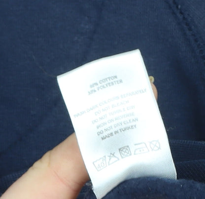 Mens UK Size M Plain Lazy Blue Pullover Hoodie