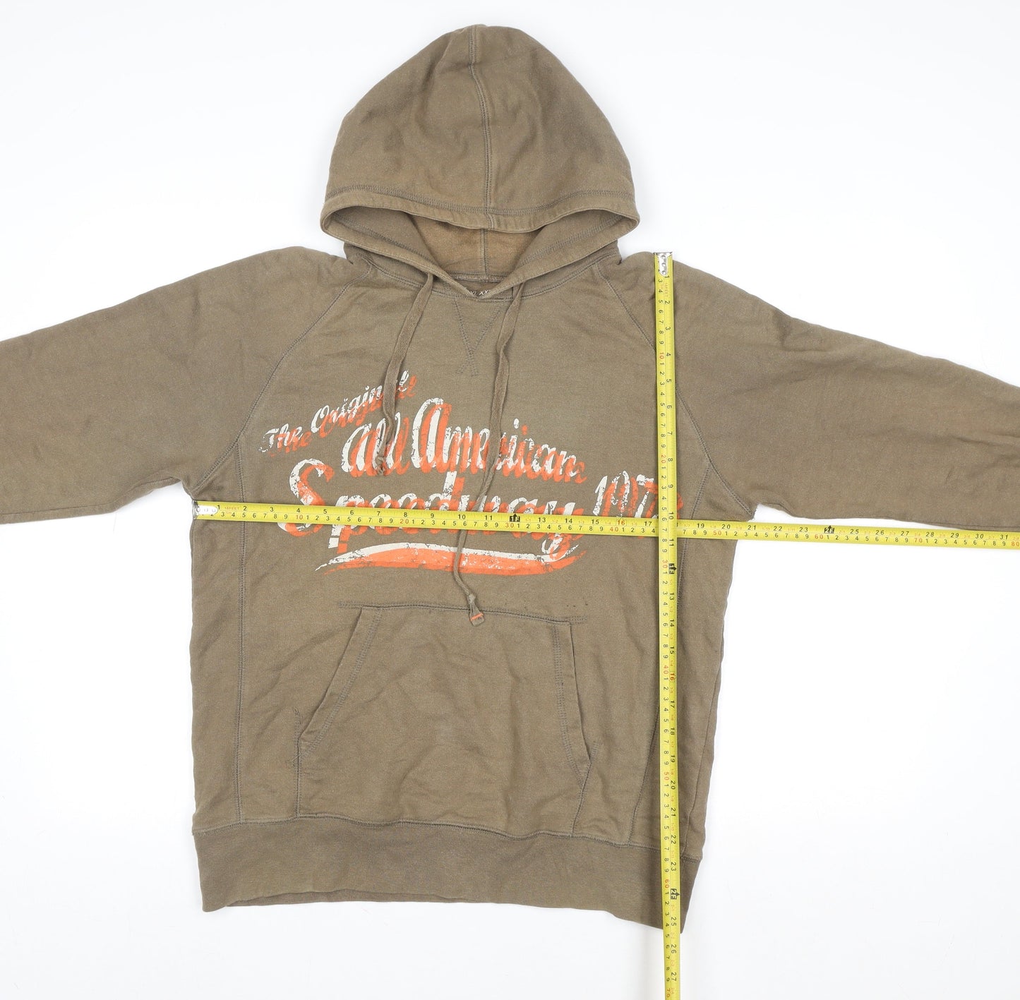 Mens UK Size M Cust_om Brand Brown Pullover Hoodie