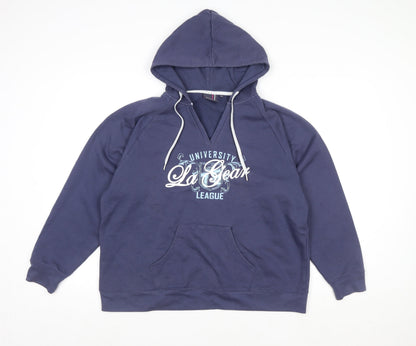 Mens UK Size XL LA Gear Blue Pullover Hoodie