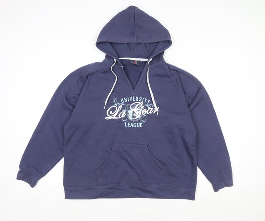 Mens UK Size XL LA Gear Blue Pullover Hoodie