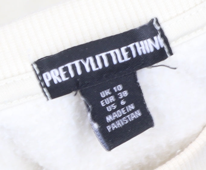 Womens UK Size 10 PRETTYLITTLETHING Beige Pullover Sweatshirt
