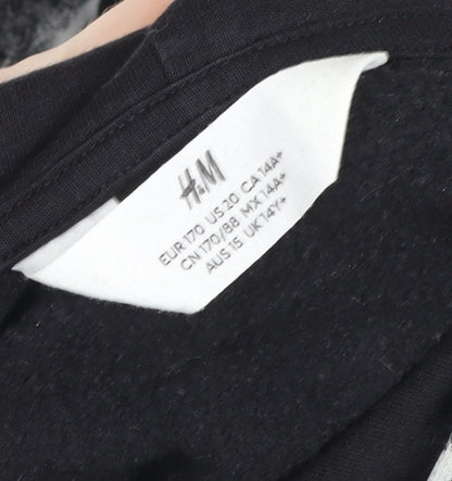 Teens UK Size 14 H&M Black Pullover Hoodie