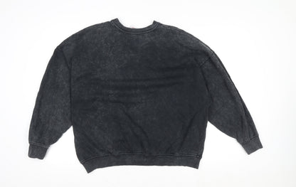 Womens UK Size S Bershka Black Pullover Sweatshirt