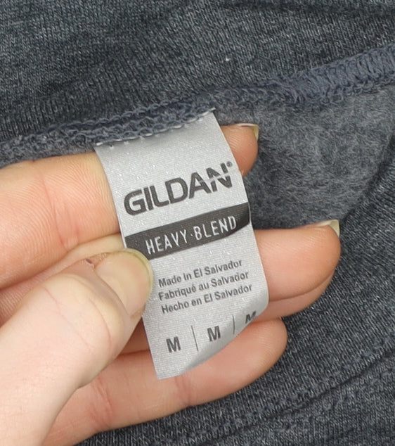Womens UK Size M Gildan Grey Pullover Sweatshirt