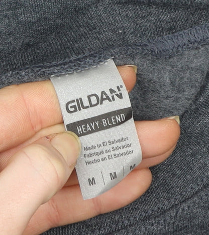 Womens UK Size M Gildan Grey Pullover Sweatshirt