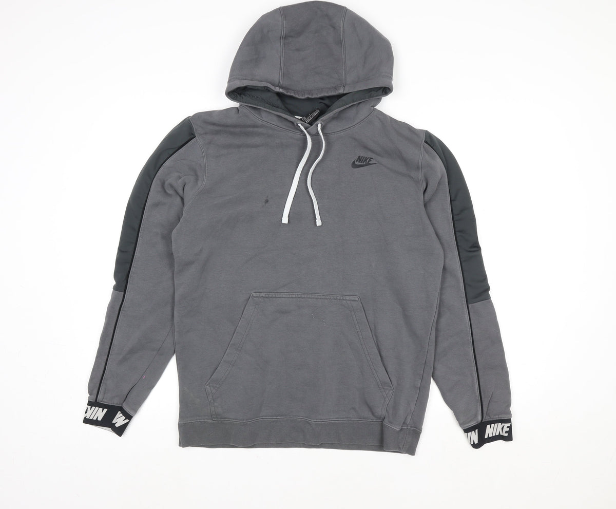 Womens UK Size M Nike Grey Pullover Hoodie