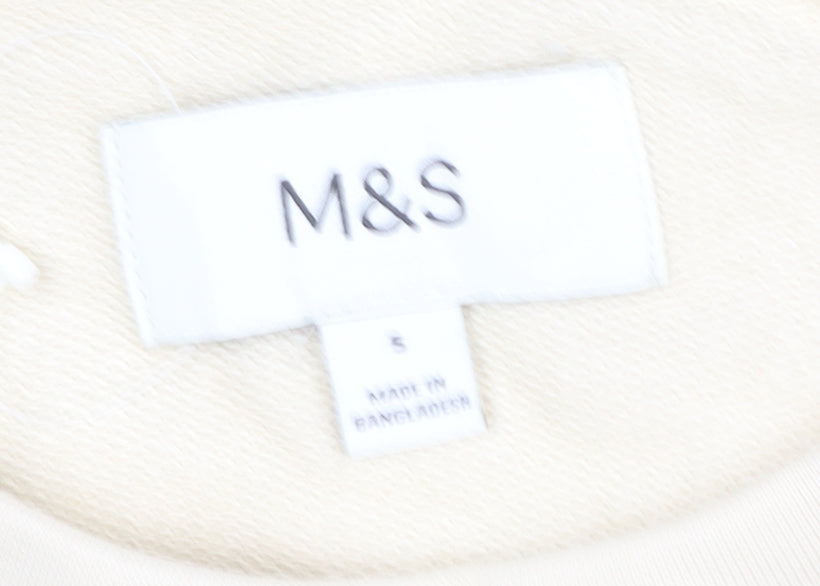 Womens UK Size S Marks and Spencer Beige Pullover Sweatshirt