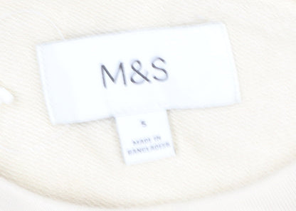 Womens UK Size S Marks and Spencer Beige Pullover Sweatshirt