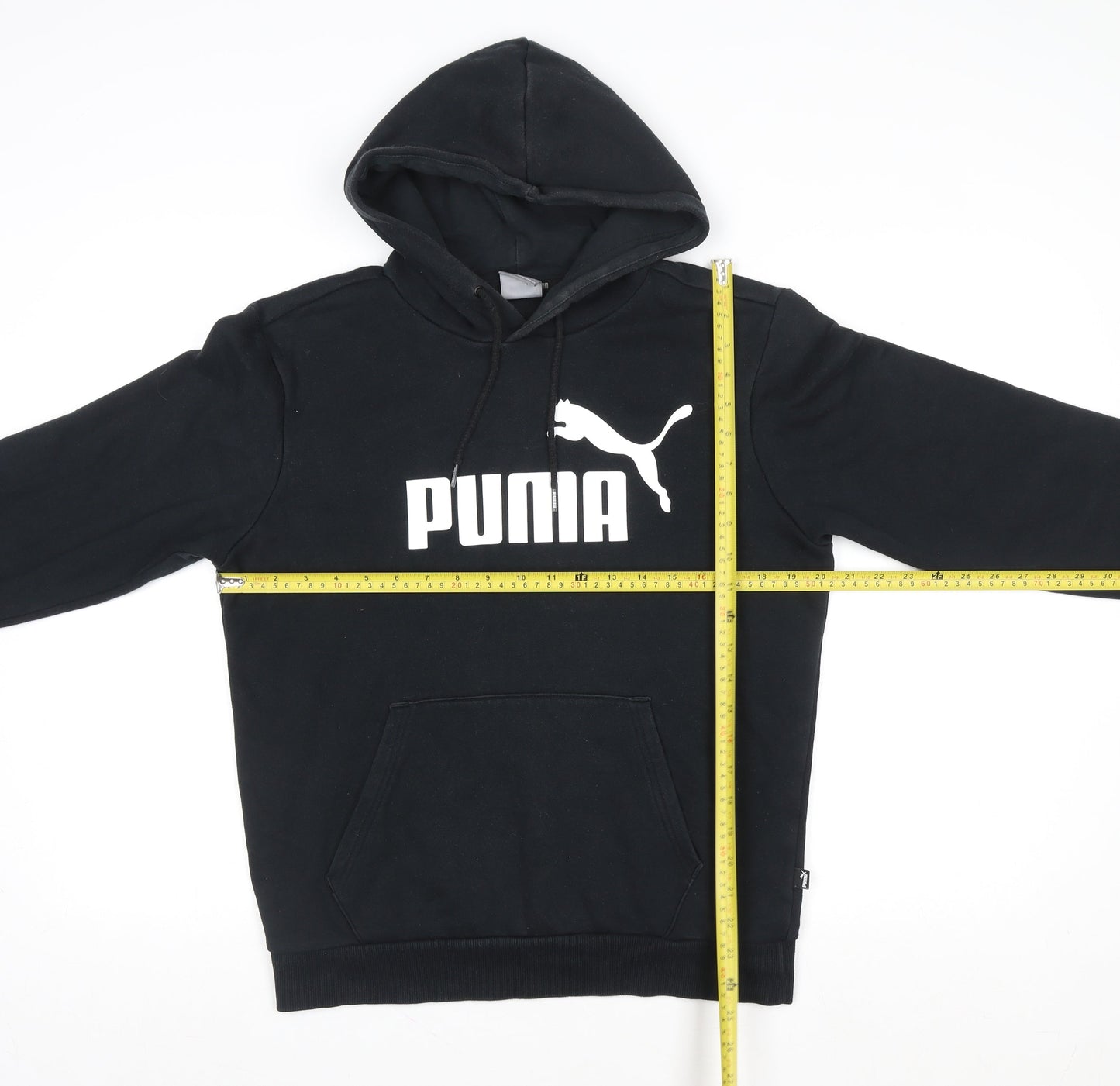 Mens UK Size S PUMA Black Pullover Hoodie