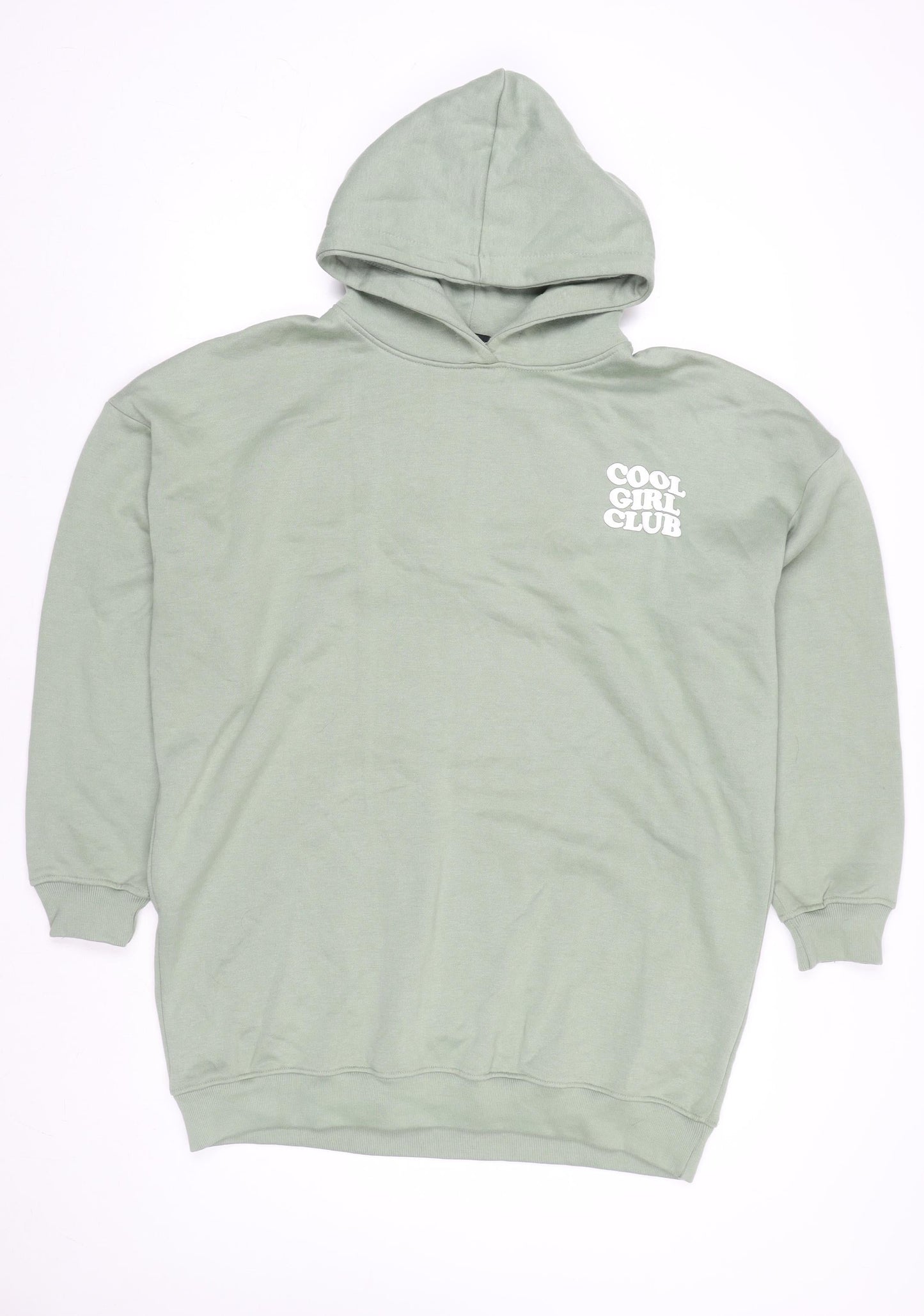 Womens UK Size 12 PRETTYLITTLETHING Green Pullover Hoodie
