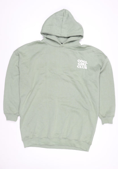 Womens UK Size 12 PRETTYLITTLETHING Green Pullover Hoodie