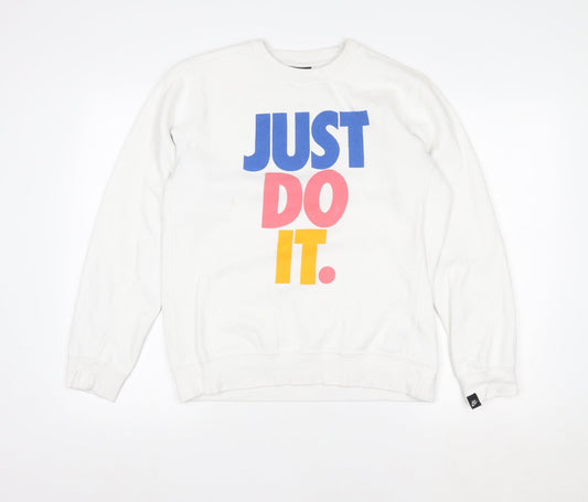 Womens UK Size M Nike White Pullover Sweatshirt