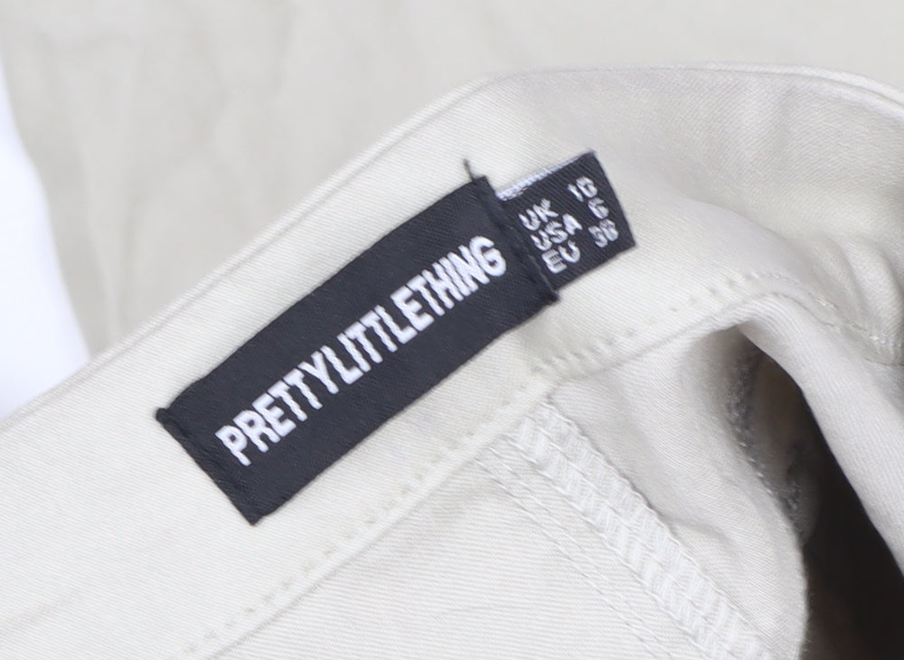 Womens UK Size 10 PRETTYLITTLETHING Slim Fit Skinny Beige Jeans