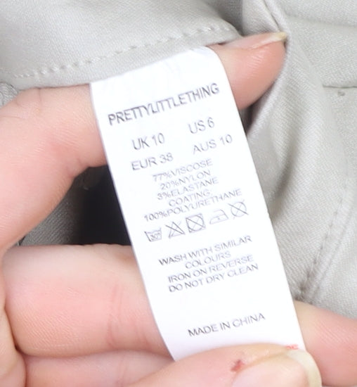 Womens UK Size 10 PRETTYLITTLETHING Slim Fit Skinny Beige Jeans