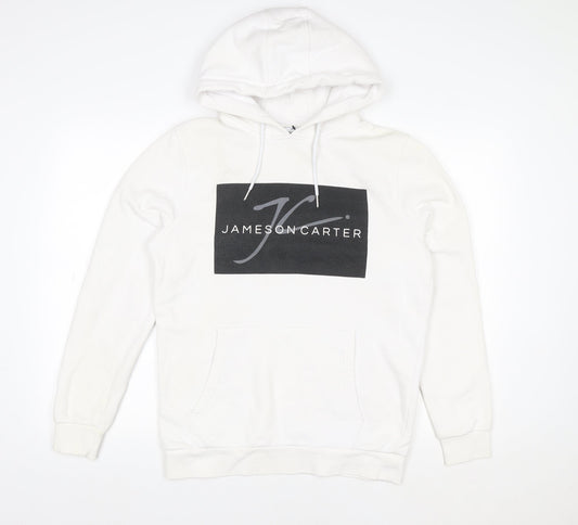 Womens UK Size M Jameson Carter White Pullover Hoodie