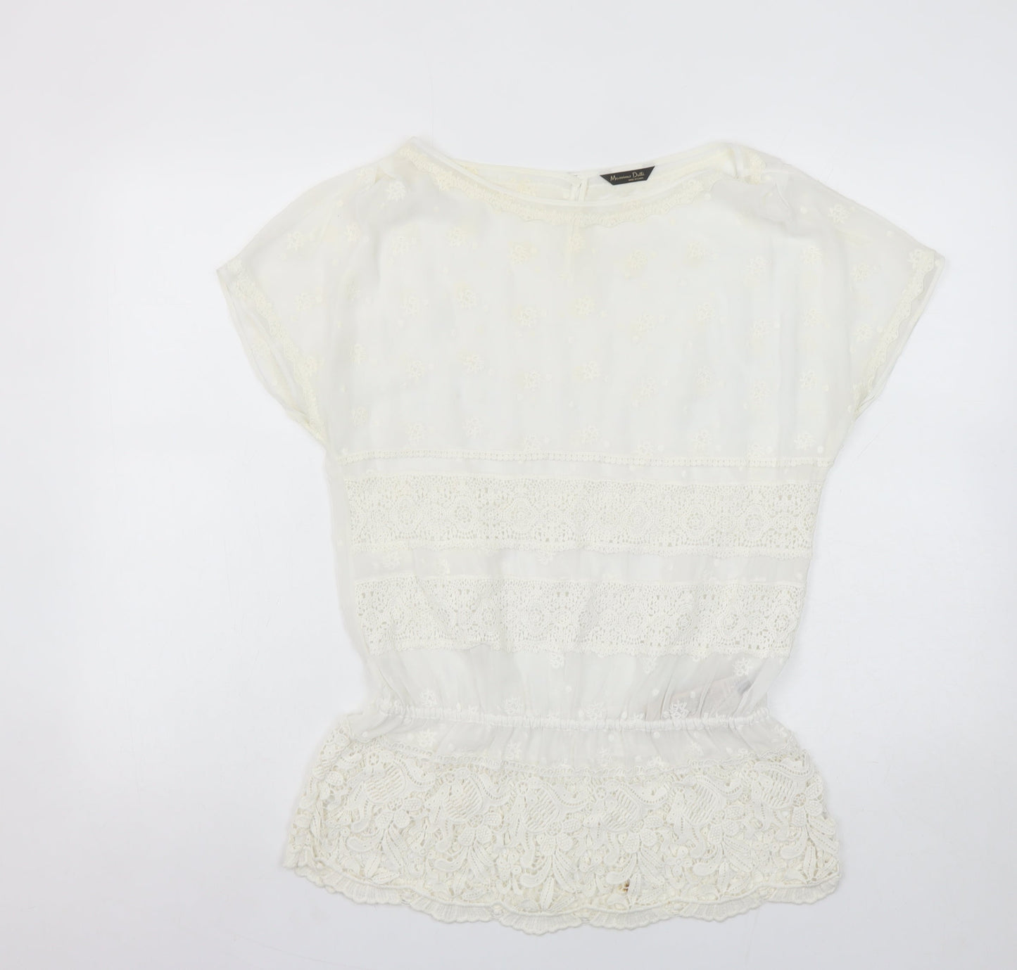 Womens UK Size 10 Massimo Dutti Ivory Tunic Blouse