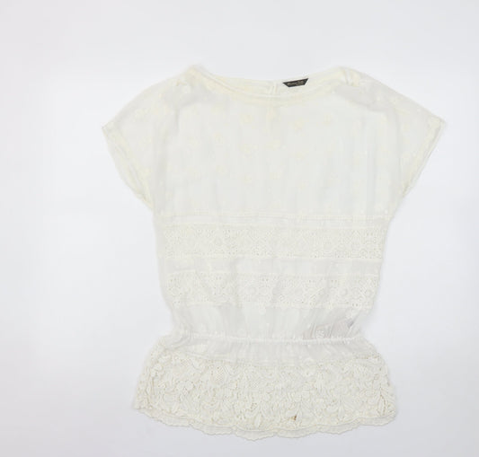 Womens UK Size 10 Massimo Dutti Ivory Tunic Blouse