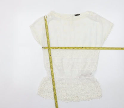 Womens UK Size 10 Massimo Dutti Ivory Tunic Blouse