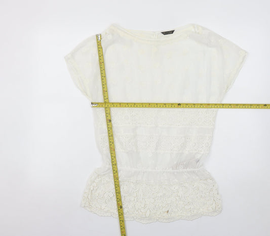 Womens UK Size 10 Massimo Dutti Ivory Tunic Blouse