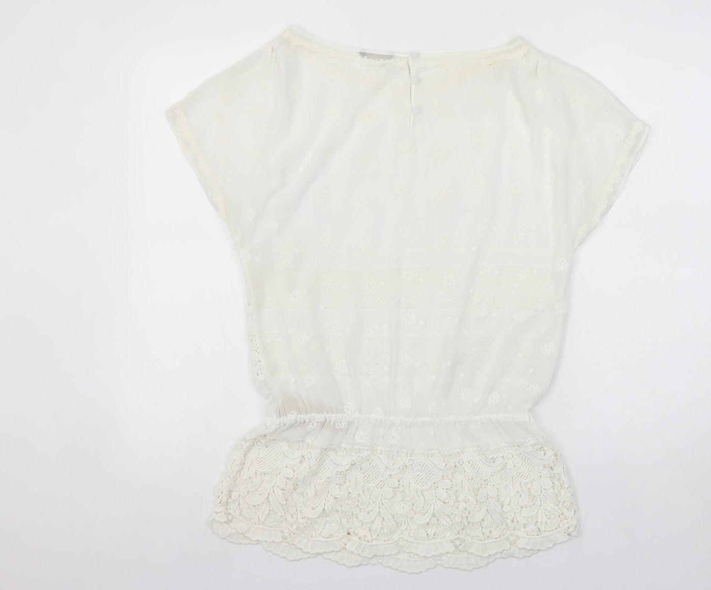 Womens UK Size 10 Massimo Dutti Ivory Tunic Blouse