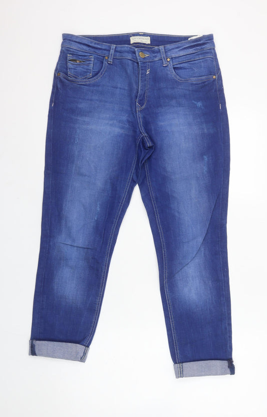 Womens UK Size 12 Promod Relaxed Fit Boyfriend Blue Jeans