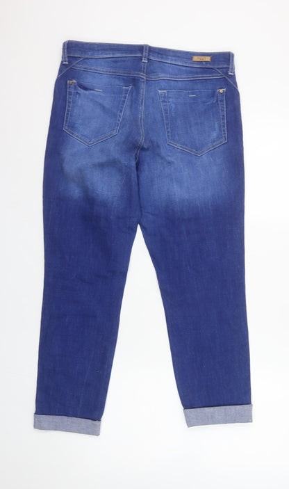 Womens UK Size 12 Promod Relaxed Fit Boyfriend Blue Jeans