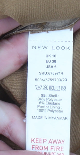 Womens UK Size 10 New Look Beige Overcoat