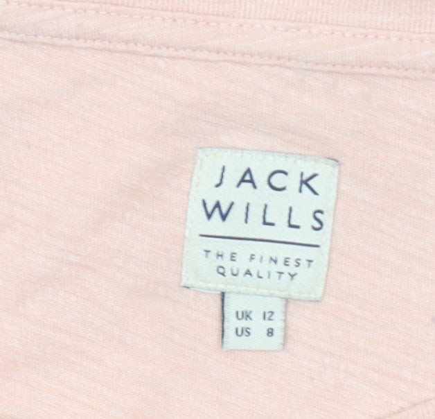 Womens UK Size 12 Jack Wills Pink Basic T-Shirt