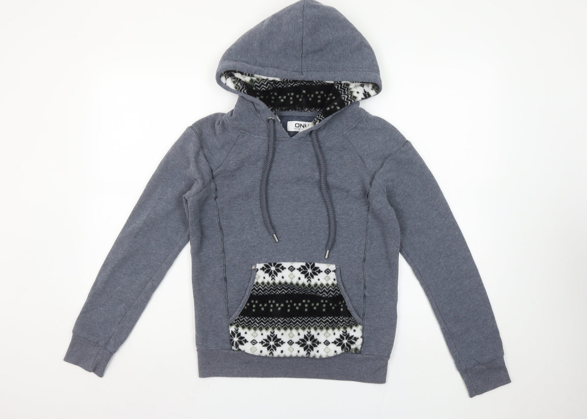 Womens UK Size S Only Grey Pullover Hoodie
