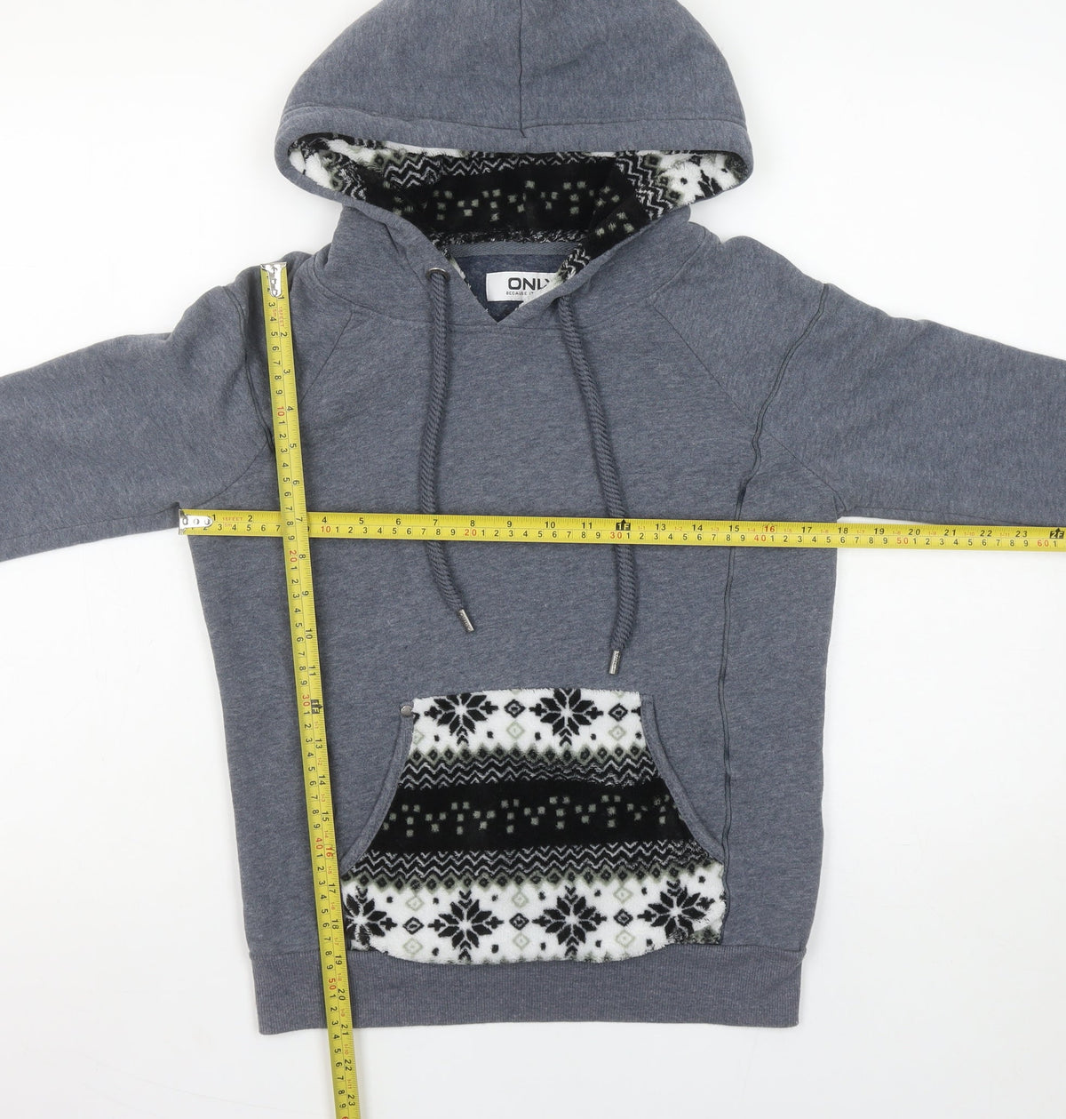 Womens UK Size S Only Grey Pullover Hoodie
