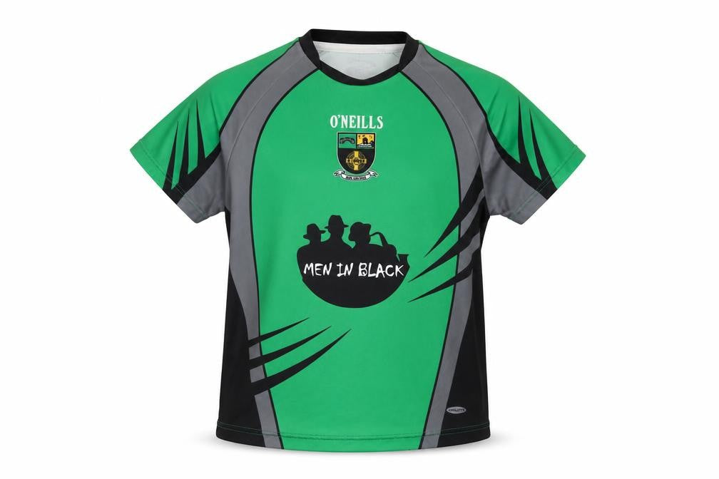 Front view of O'Neill Women's Green Sports Jersey T-Shirt, size 10, Raglan Crew Neck