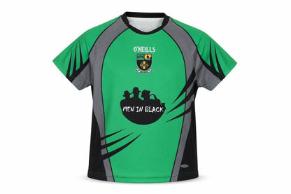 Front view of O'Neill Women's Green Sports Jersey T-Shirt, size 10, Raglan Crew Neck