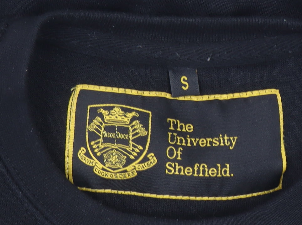 Womens UK Size S The University of Sheffield Black Pullover Sweatshirt