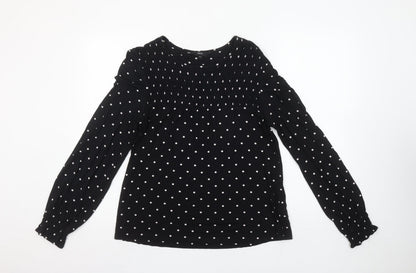 Womens UK Size 10 NEXT Black Tunic Blouse