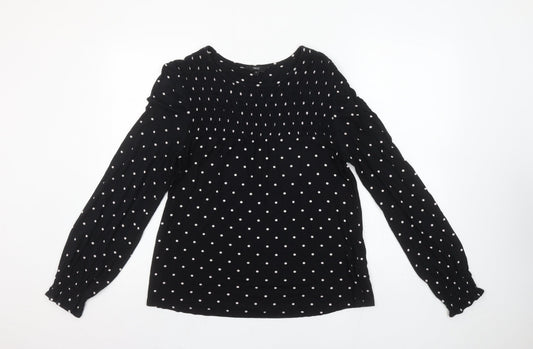Womens UK Size 10 NEXT Black Tunic Blouse