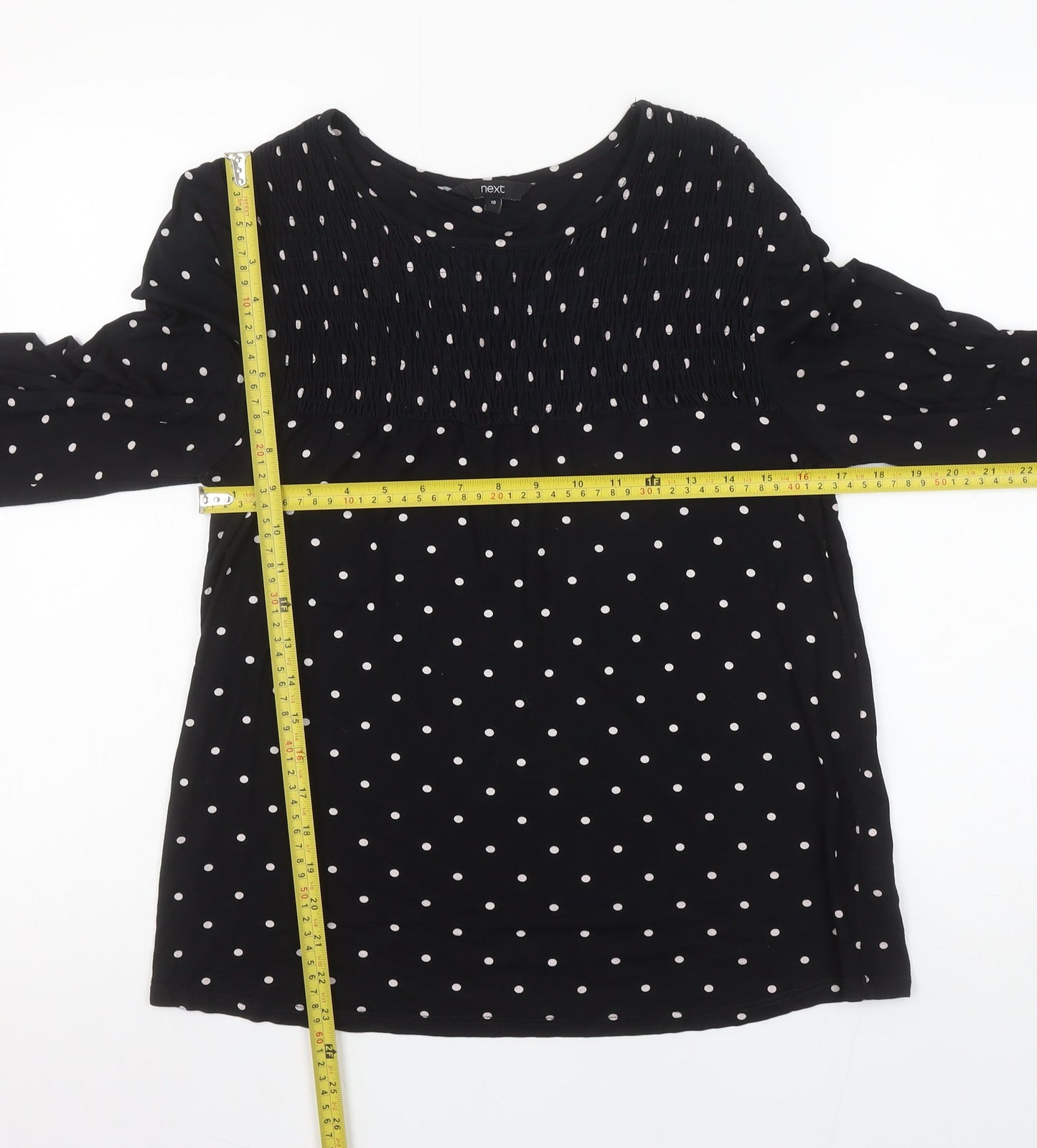 Womens UK Size 10 NEXT Black Tunic Blouse