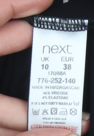 Womens UK Size 10 NEXT Black Tunic Blouse