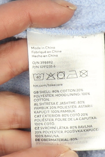 Womens UK Size XS H&M Blue Pullover Hoodie