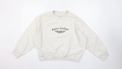 Womens UK Size S H&M Ivory Pullover Sweatshirt