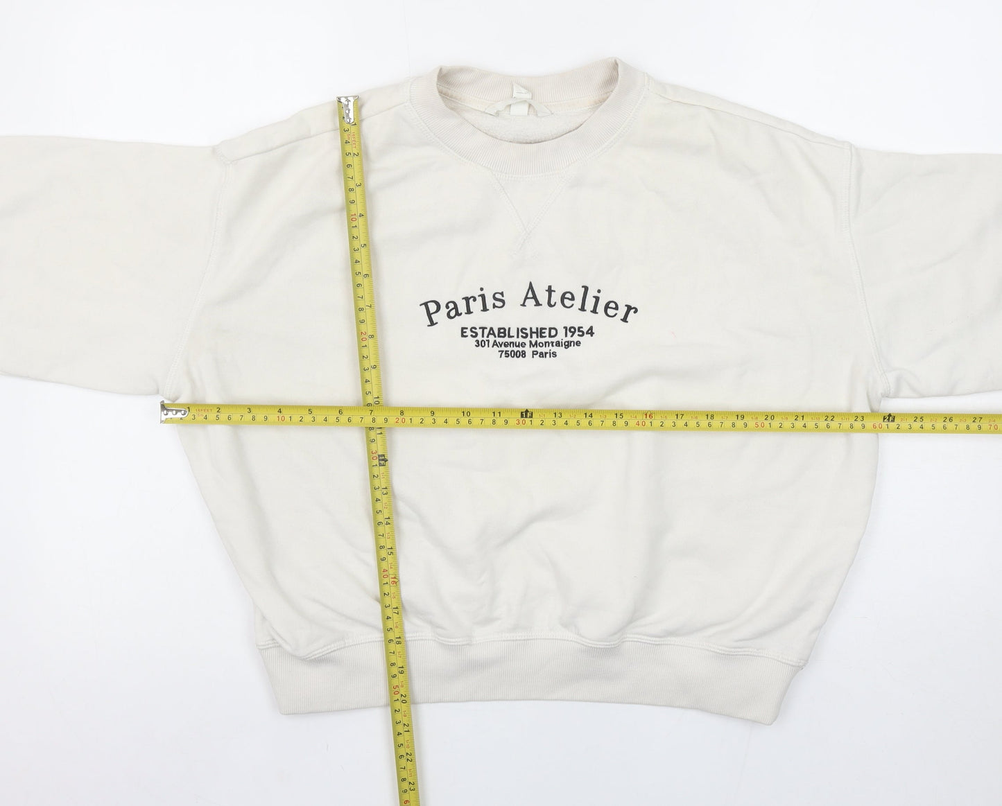Womens UK Size S H&M Ivory Pullover Sweatshirt