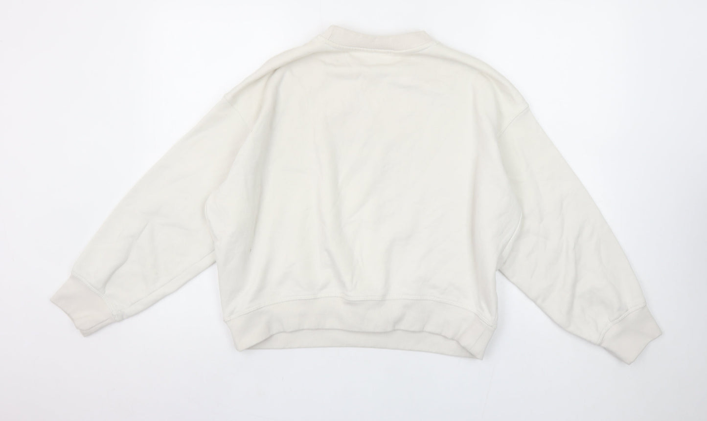 Womens UK Size S H&M Ivory Pullover Sweatshirt