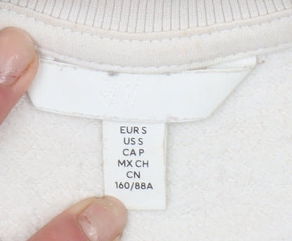 Womens UK Size S H&M Ivory Pullover Sweatshirt