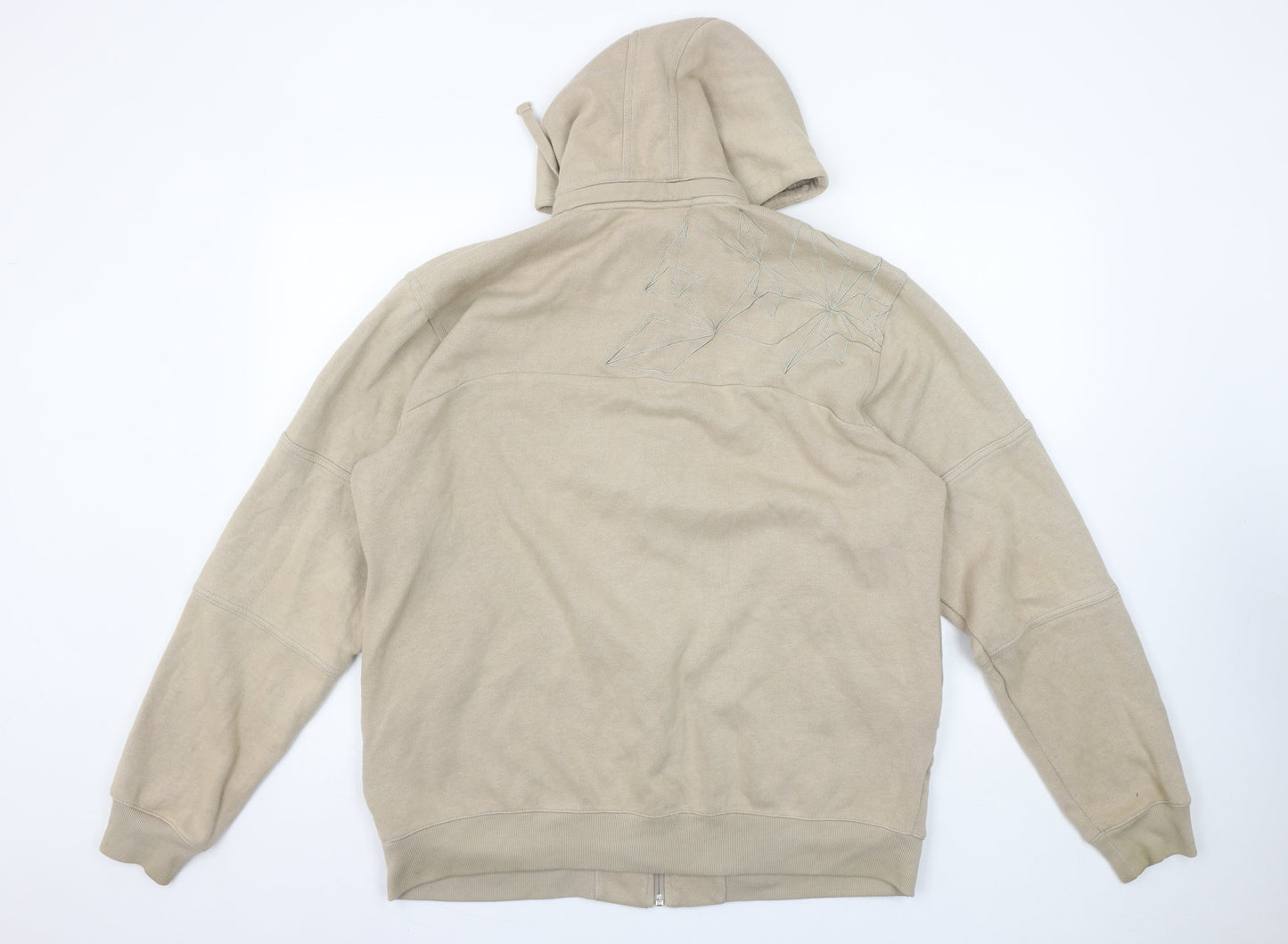 Mens UK Size L Nike Beige Full Zip Hoodie