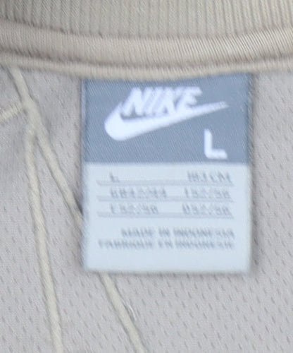 Mens UK Size L Nike Beige Full Zip Hoodie