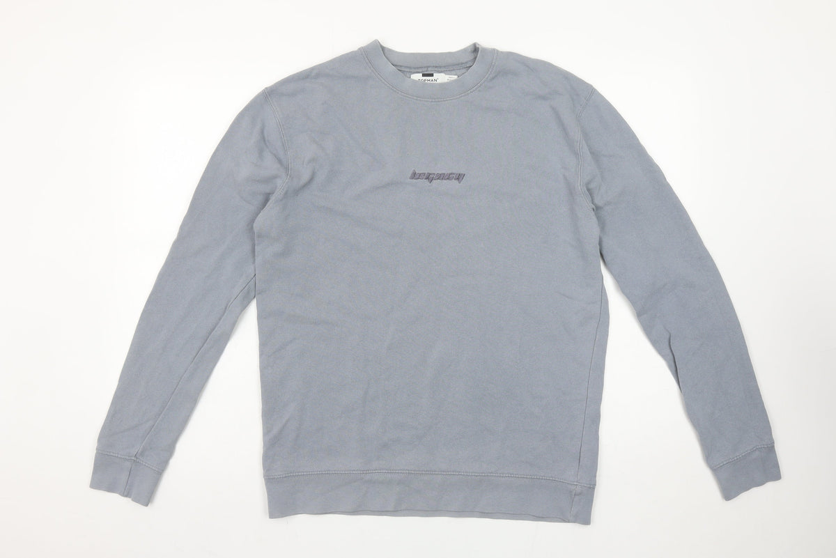 Mens UK Size XS Topman Grey Pullover Sweatshirt